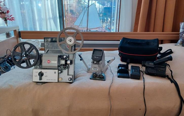 Videocamera met projector en vhs recorder, Audio, Tv en Foto, Videocamera's Analoog, Camera, 8mm, Ophalen