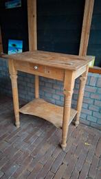 Antieke grenen bijzettafel/ lampetsettafel, Ophalen of Verzenden