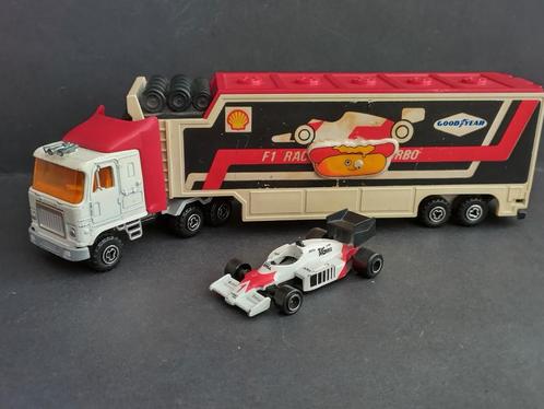 Race transport Mc Laren. f1 1:60 Majorette Pol, Hobby en Vrije tijd, Modelauto's | Overige schalen, Ophalen of Verzenden