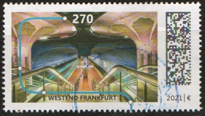 Duitsland 2021 - Waarde 270 - Westend Frankfurt., Verzenden, BRD, Gestempeld