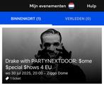 Drake concert ziggo dome 30 juli, Tickets en Kaartjes, Eén persoon, Juli