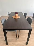 IKEA VANGSTA Uitschuifbare Eettafel - Zwart/Donkerbruin, Huis en Inrichting, Tafels | Eettafels, Ophalen, Kunststof, 100 tot 150 cm