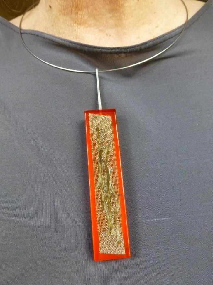 Design Hanger Glas Messing aan Stalen Spang / Unica, Antiek en Kunst, Kunst | Designobjecten, Verzenden