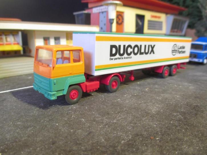 Ford Transcontinental - Wiking 540 Ducolux oranje bovenkant, Hobby en Vrije tijd, Modelauto's | 1:87, Zo goed als nieuw, Bus of Vrachtwagen