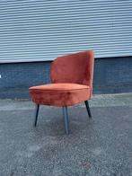 Velvet fauteuil / stoel fluweel oranje / bruin, Huis en Inrichting, Fauteuils, Gebruikt, Minder dan 75 cm, Ophalen of Verzenden