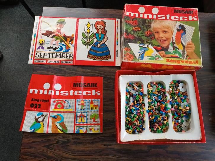 Vintage Ministeck Set o.a.vogels en dieren, Hobby en Vrije tijd, Ministeck, Gebruikt, Box-set, Ophalen of Verzenden