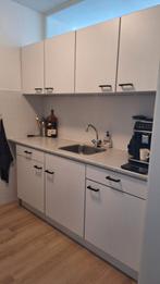 Mat witte Keller keuken | inclusief spoelbak en kraan, Ophalen, Gebruikt, Wit, Enkelwandige keuken