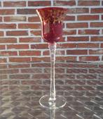 Cranberry Glas Goud Hoge Voet, Ophalen of Verzenden