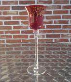 Cranberry Glas Goud Hoge Voet, Antiek en Kunst, Ophalen of Verzenden