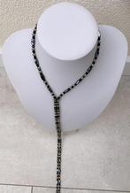 lange ketting van zwarte magnetische Hematiet kralen 100 cm., Zwart, Ophalen of Verzenden, Zo goed als nieuw, Steen of Mineraal