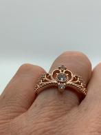 V491 Prachtige zilveren ring rosegold maat 19,25, Overige kleuren, 19 tot 20, Ophalen of Verzenden, X