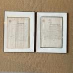 2 Antieke documenten in lijst - 1886 & 1888, samen €22, Ophalen of Verzenden