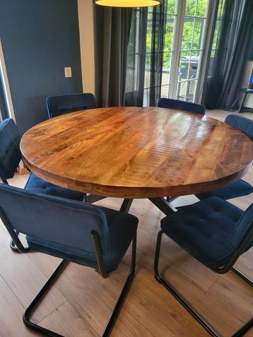 Mangohouten eettafel kruispoot industriële  beschikbaar voor biedingen