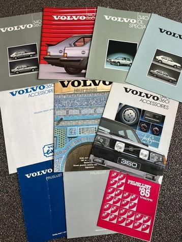 12 Brochures / Folders VOLVO 340 - 360 periode 1985 - 1987