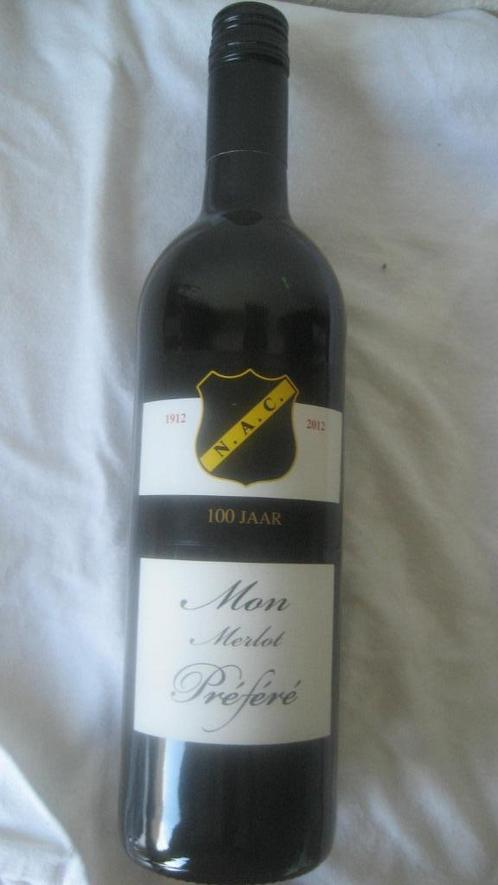 Fles NAC wijn uit 2012 tgv 100 jaar, Verzamelen, Sportartikelen en Voetbal, Nieuw, Overige typen, NAC Breda, Ophalen of Verzenden