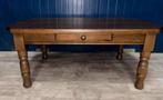 Houten salontafel met la, Huis en Inrichting, Tafels | Salontafels, Ophalen, Gebruikt, 100 tot 150 cm, Eikenhout