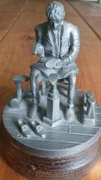 Beeldje tin zilvertin schoenmaker, Antiek en Kunst, Ophalen