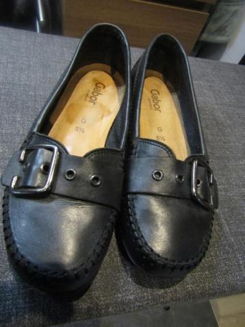 G444 Gabor mt 5,5 breedte G loafers instappers zwart gesp  beschikbaar voor biedingen