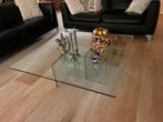 Glazen salontafel, Huis en Inrichting, Tafels | Salontafels, 100 tot 150 cm, Zo goed als nieuw, Minder dan 50 cm, Rechthoekig