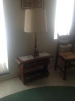 tafellamp in onberispelijke staat met natuurzijden kap, Huis en Inrichting, Lampen | Tafellampen, Ophalen, Zo goed als nieuw, Minder dan 50 cm