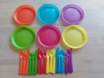 Plastic borden en bestek 6x Ikea, Huis en Inrichting, Keuken | Servies, Overige materialen, Gebruikt, Ophalen of Verzenden, Bord(en)