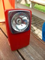 Philips rood rode metaal zaklamp vintage, Batterij, Gebruikt
