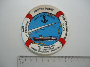 sticker oud Yerseke vissen hengelsport c minnaard zee retro beschikbaar voor biedingen