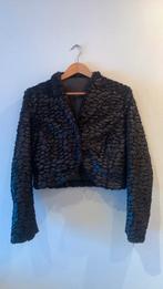 Faux fur bontjas bolero model diep zwart maat 42, Kleding | Dames, Ophalen of Verzenden, Zo goed als nieuw, Maat 42/44 (L), Zwart
