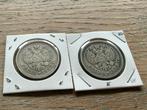2 Russische zilveren roebel – 1898 – Nicolaas II – VF/VF+, Ophalen of Verzenden, Zo goed als nieuw, Metaal of Aluminium
