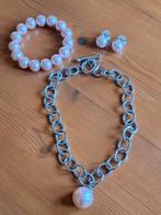 Chique dames 3 delig sierade set, Ophalen of Verzenden, Zo goed als nieuw, Zilver, Zilver