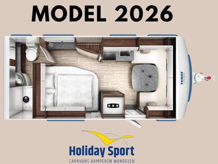Fendt Diamant 560 DW Bouwjaar 2026, Caravans en Kamperen, Caravans, Bedrijf, tot en met 4, 1500 - 2000 kg, Rondzit, Fendt, Frans bed