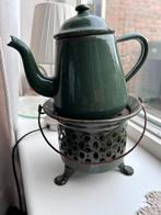 Emaille theepot en brander, Antiek en Kunst, Ophalen