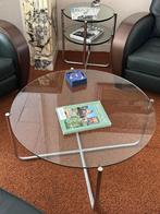 Glazen Bijzettafel, Minder dan 55 cm, Gebruikt, Rond, Glas