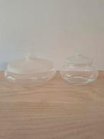 Glazen koekschaal en bonbonniere, vintage, 70=er jaren, Ophalen of Verzenden, Zo goed als nieuw, Overige typen