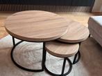 Salontafel set van 3, 50 tot 100 cm, Rond, Ophalen of Verzenden, Zo goed als nieuw
