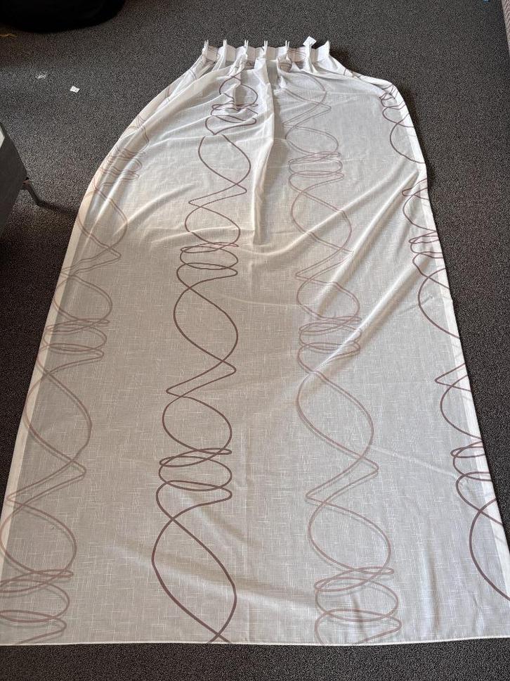 Showbaan gordijn inbetween 60 x 263 cm lap stof creme bruin, Huis en Inrichting, Stoffering | Gordijnen en Lamellen, Zo goed als nieuw