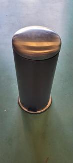 Pedaalemmer Prullenbak  30 lt donkergrijs, Huis en Inrichting, Woonaccessoires | Prullenbakken, Ophalen, Met pedaal, 50 tot 75 cm