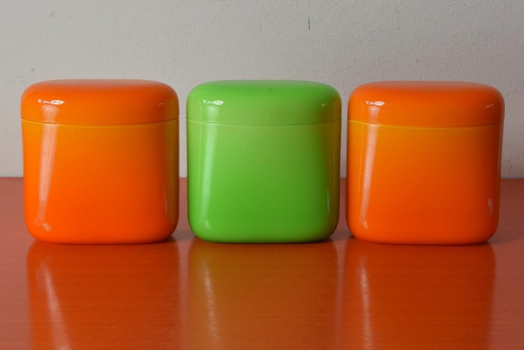 Retro vintage stijl Guzzini Art & Cafè voorraadbussen, Ophalen of Verzenden, Zo goed als nieuw, Overige materialen, Pot, Bus of Blik
