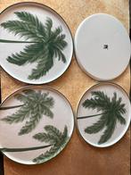 HK Living dinerborden plat palmboom, Keramiek, Ophalen of Verzenden, Zo goed als nieuw, Bord(en)