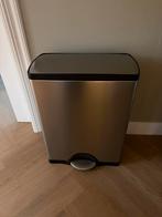 Simplehuman afvalemmer 46 liter incl afvalzakken, Ophalen, Kunststof, 40 liter of meer, Zo goed als nieuw