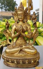 Chenrezig Boeddha Avalokiteshvara Messing Beeld Tibet-Nepal,, Nieuw, Ophalen