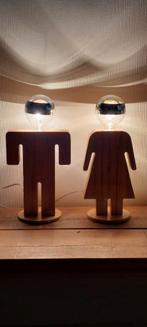 Set adam eve donna uomo hij zij incl lamp 40cm hoog, Huis en Inrichting, Lampen | Tafellampen, Ophalen of Verzenden, Zo goed als nieuw