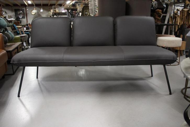 Luxe eetkamerbank Shuffle Jess Design leer zwart wachtruimte, Huis en Inrichting, Stoelen, Zo goed als nieuw, Vijf, Zes of meer stoelen