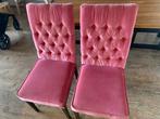 4x eetkamerstoel roze, Gebruikt, Overige kleuren, Ophalen of Verzenden, Vier