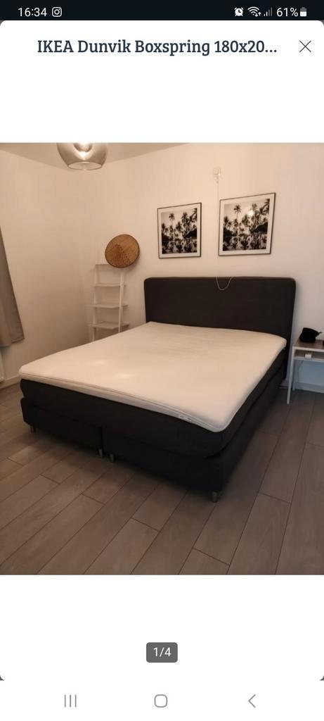 Ikea bed 1.80x 2.00 met hoofdeinde, Huis en Inrichting, Slaapkamer | Bedden, Zo goed als nieuw, Tweepersoons, 180 cm, 200 cm, Hout