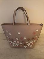 Leuke grote roze schoudertas met bloemetjes, Ophalen of Verzenden, Roze, Zo goed als nieuw