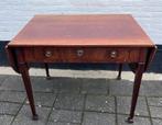 antieke mahonie tafel met hangoren, schrijftafel met lade