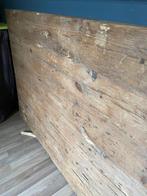 Prachtig doorleefd oud houten wagonplanken tafelblad, Ophalen, Gebruikt, 100 tot 150 cm, 200 cm of meer