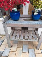 Oppottafel., Tuin en Terras, Tuintafels, Ophalen, Gebruikt, Rechthoekig, Hout