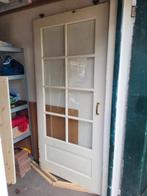 Jaren 30 schuifdeur met roeden hardhouten deur, Doe-het-zelf en Verbouw, Deuren en Horren, Ophalen, Gebruikt, 80 tot 100 cm, Binnendeur
